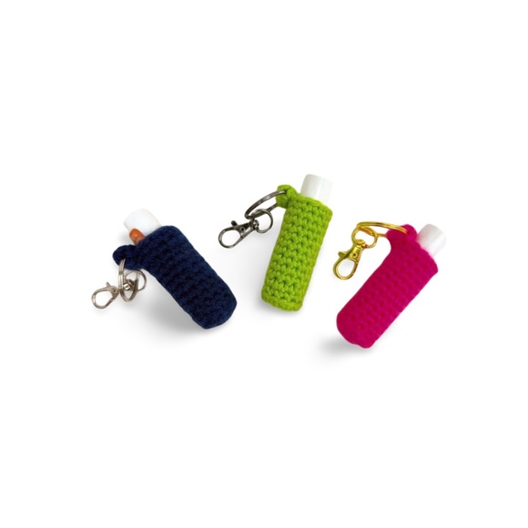 BUY NOW PICK 1 Handmade Crochet Chapstick Holder Keychain Gift - Picture 4 of 11